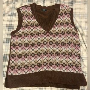 Argyle Brown Sweater Vest